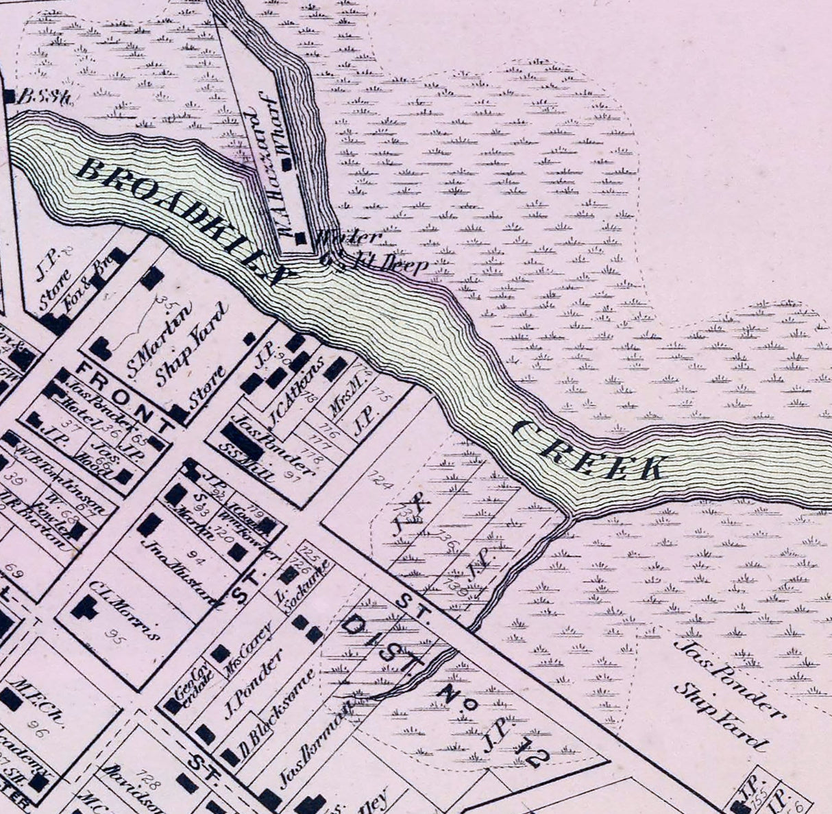 1868 Map of Milton Sussex County Delaware