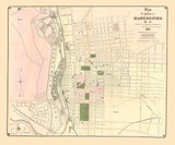 1873 Map of Manchester New Hampshire