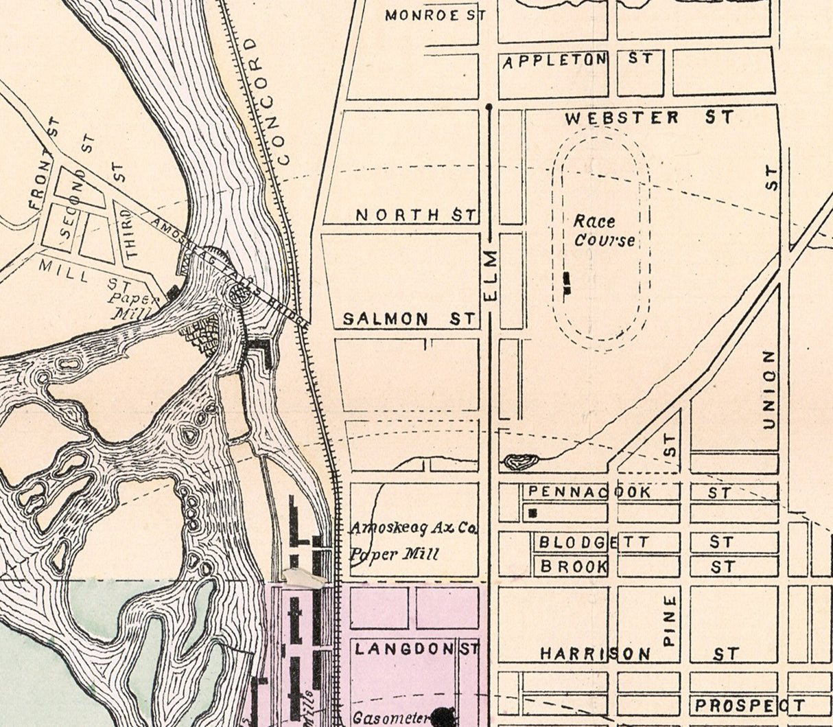 1879 Map of Manchester New Hampshire