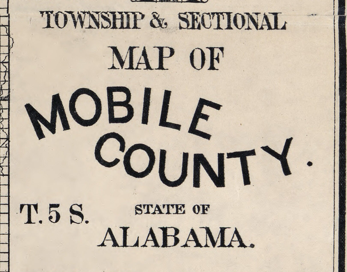 1895 Map of Mobile County Alabama