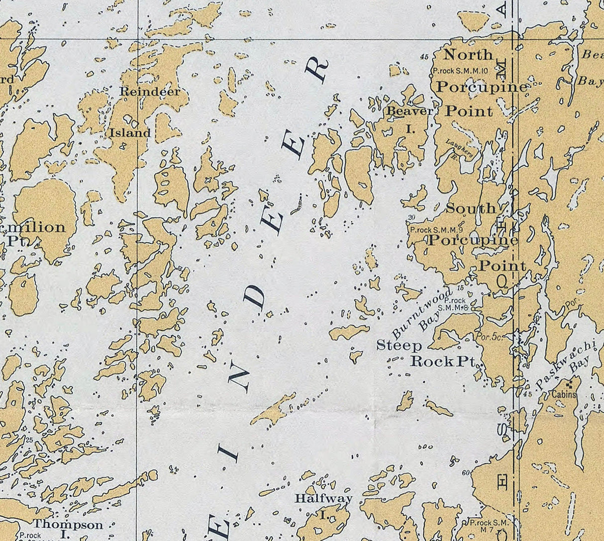 1925 Map of Reindeer Lake Area Manitoba and Saskatchewan Canada