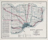 1919 Map of Scott County Iowa