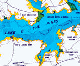 1988 Map of Lake O the Pines Texas