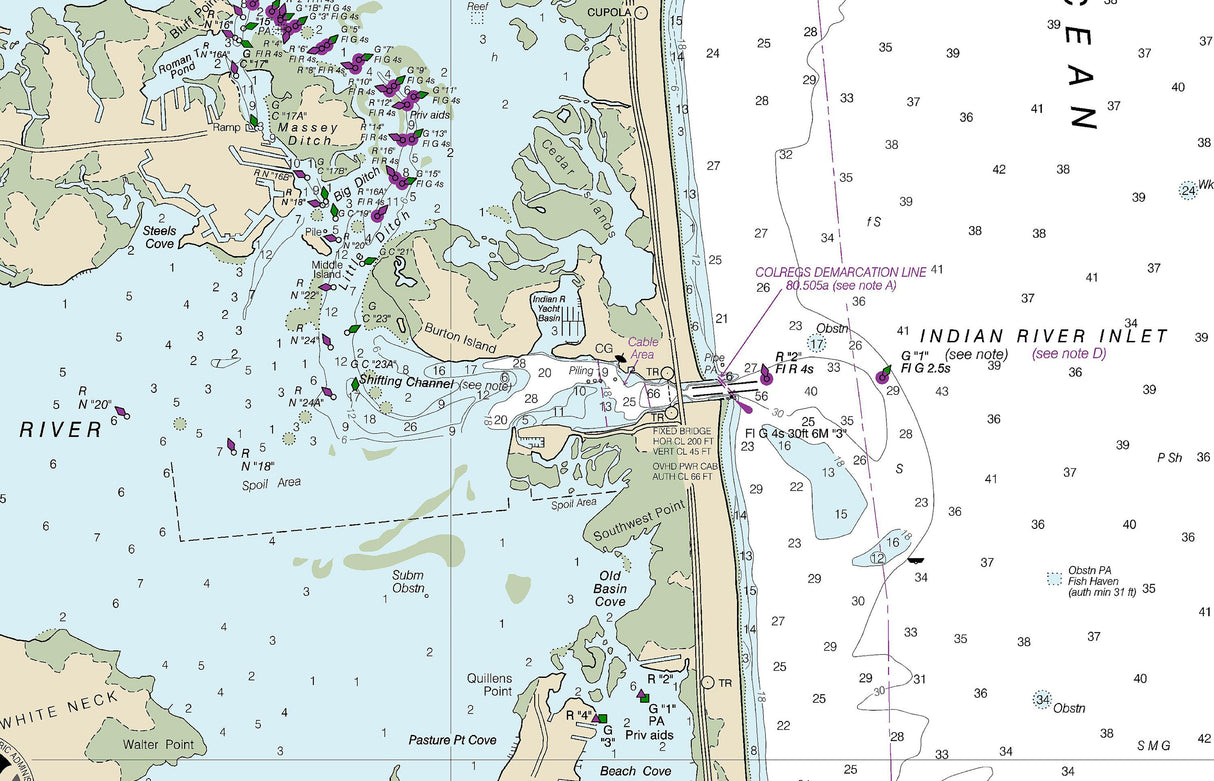 2022 Nautical Chart of Cape Henlopen to Indian River Inlet