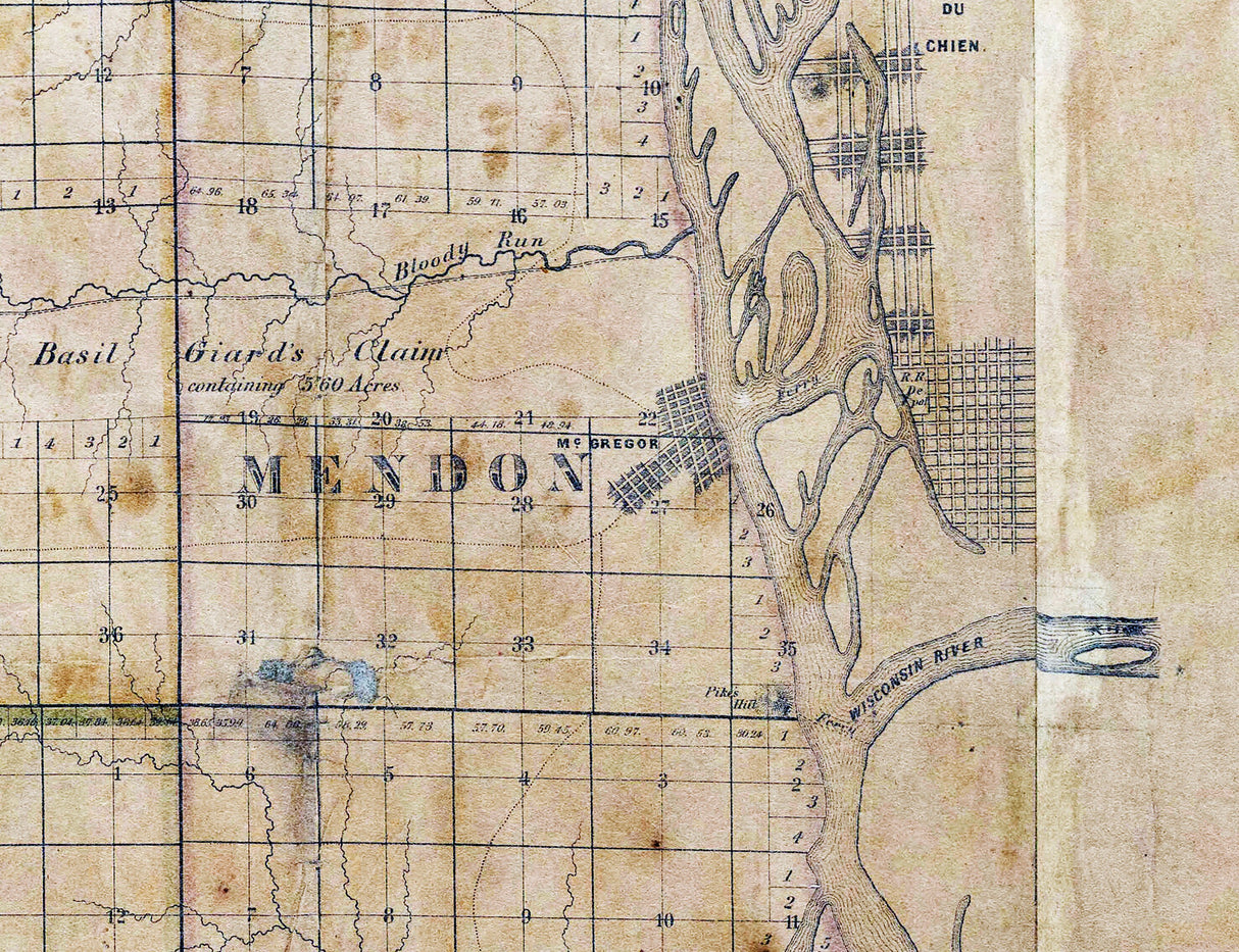 1857 Map of Clayton County Iowa