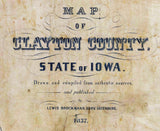 1857 Map of Clayton County Iowa