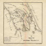 1862 Map of Roanoke Island North Carolina