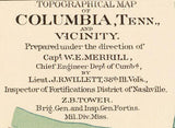 1865 Town Map of Columbia Tennessee