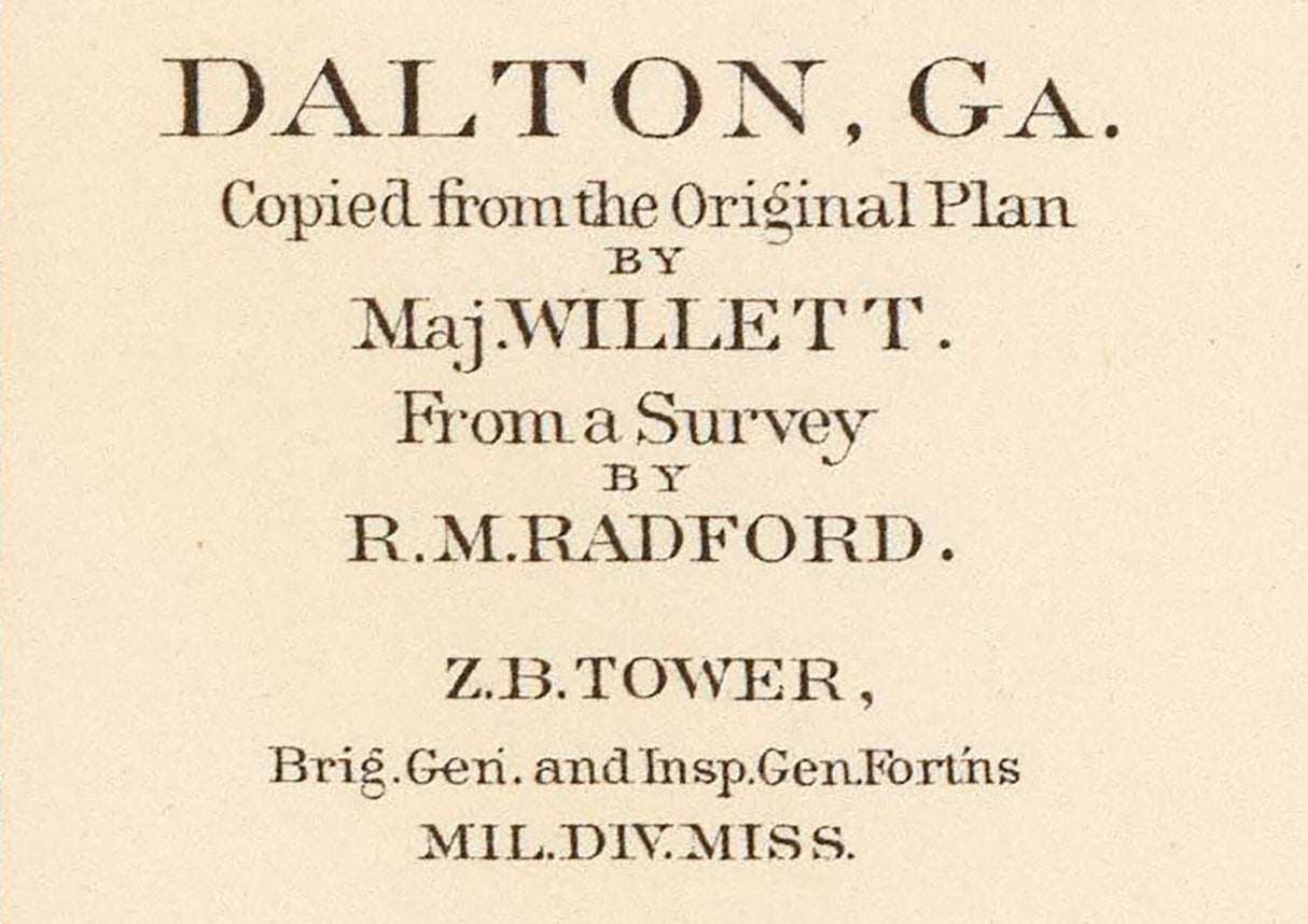 1865 Town Map of Dalton Georgia