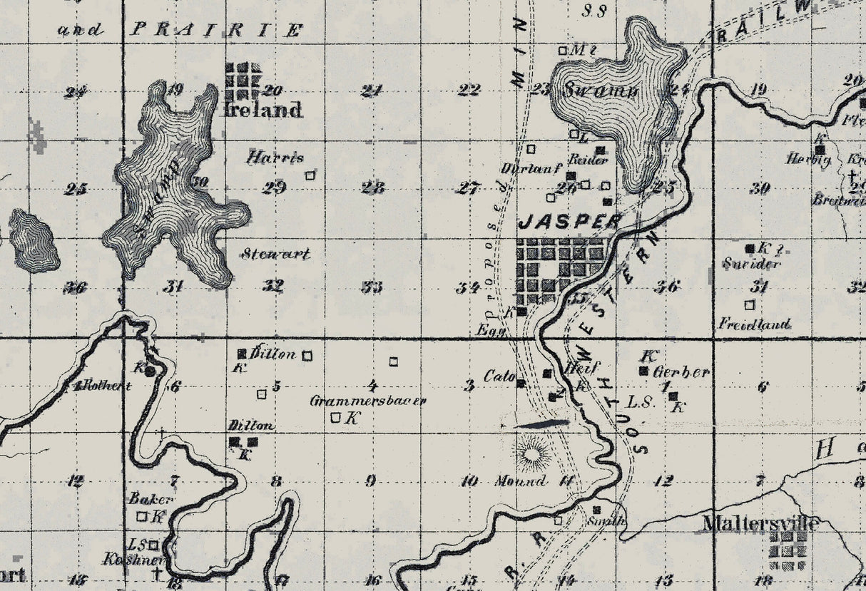 1872 Map of Pike and Dubois County Indiana