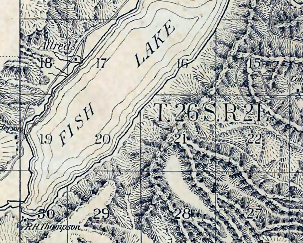 1899 Map of Fish Lake Utah Sevier Piute and Wayne County