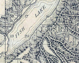 1899 Map of Fish Lake Utah Sevier Piute and Wayne County