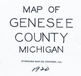 1920 Map of Genesee County Michigan