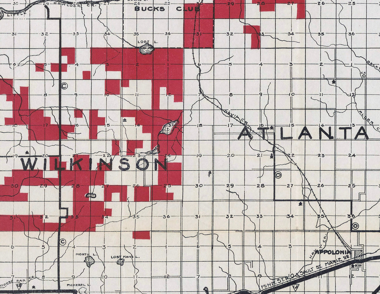 1925 Map of Rusk County Wisconsin