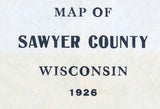 1926 Map of Sawyer County Wisconsin