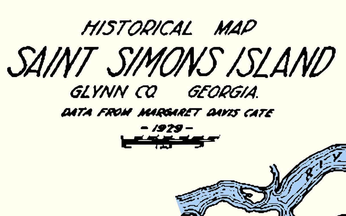 1929 Map of Saint Simons Island Glynn County Georgia