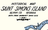 1929 Map of Saint Simons Island Glynn County Georgia