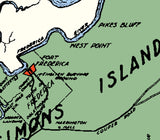 1929 Map of Saint Simons Island Glynn County Georgia