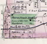 1876 Town Map of Darby Delaware County Pennsylvania