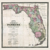 1874 Map of the State of Florida