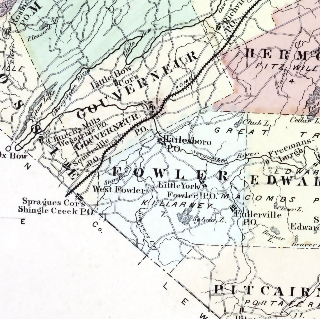 1865 Map of Saint Lawrence County New York