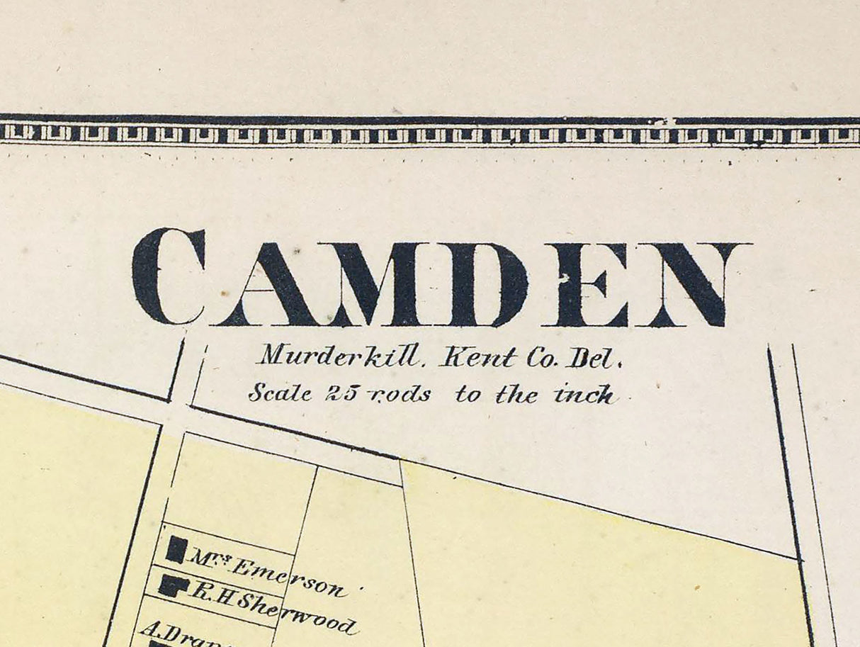 1868 Map of Camden and Felton Kent County Delaware