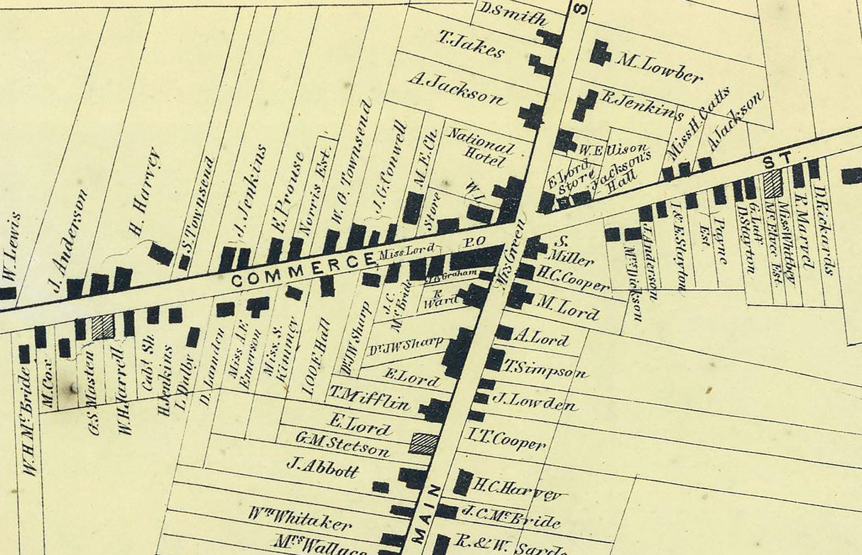 1868 Map of Camden and Felton Kent County Delaware