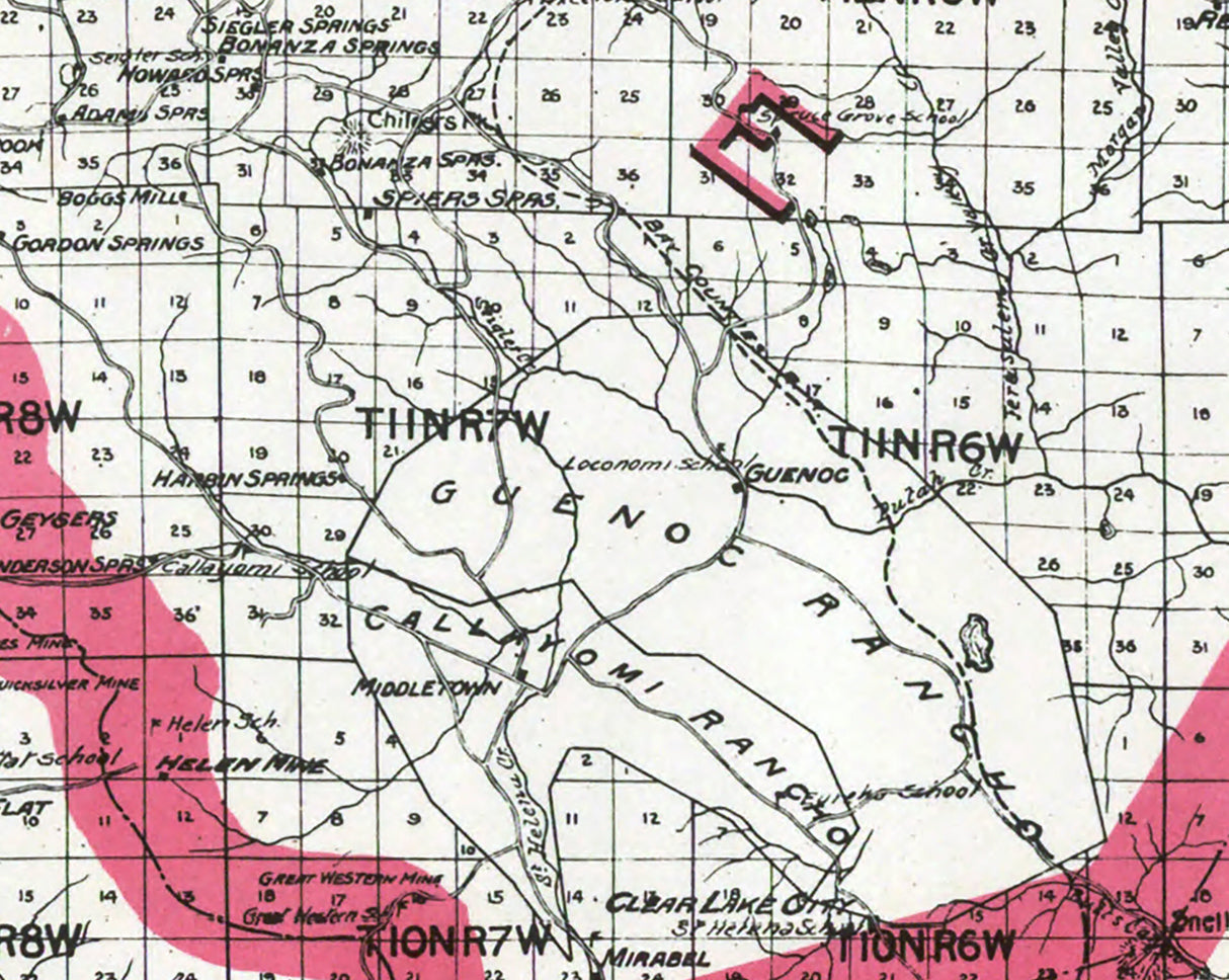 1914 Map of Lake County California
