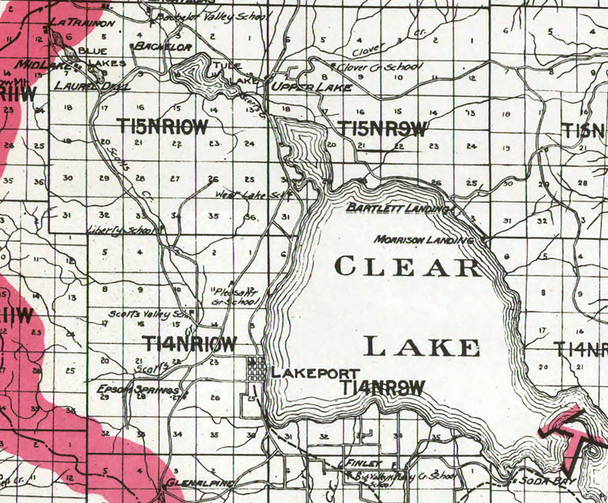 1914 Map of Lake County California