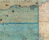 1860 Farm Line Map of Green Lake County Wisconsin