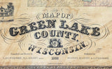 1860 Farm Line Map of Green Lake County Wisconsin