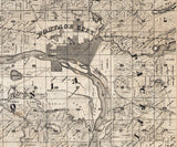 1861 Farm Line Map of Columbia County Wisconsin