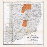 1902 Map of the Creek and Seminole Nations Indian Territory