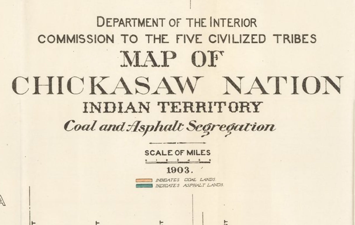 1903 Map of Chickasaw Nation Indian Territory