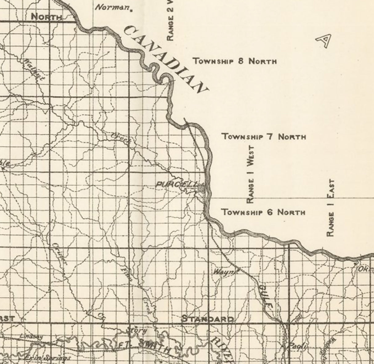 1903 Map of Chickasaw Nation Indian Territory