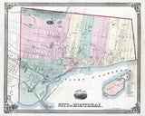 1863 Map of Montreal Canada