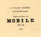 1864 Map of Mobile Bay Alabama