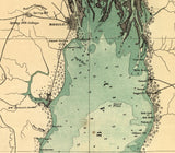 1864 Map of Mobile Bay Alabama