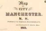 1873 Map of Manchester New Hampshire