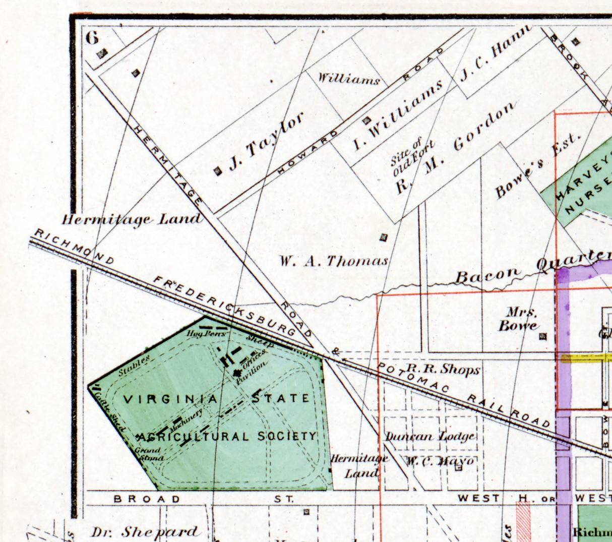 1877 Map of Richmond Virginia and Manchester