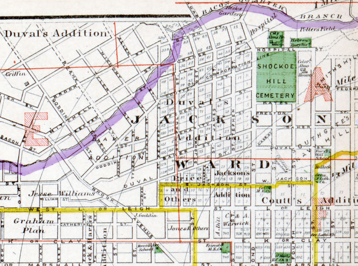 1877 Map of Richmond Virginia and Manchester