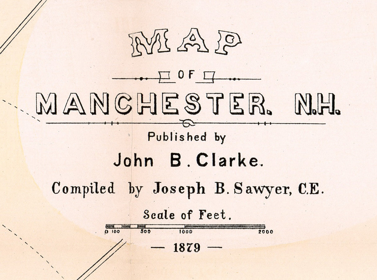 1879 Map of Manchester New Hampshire
