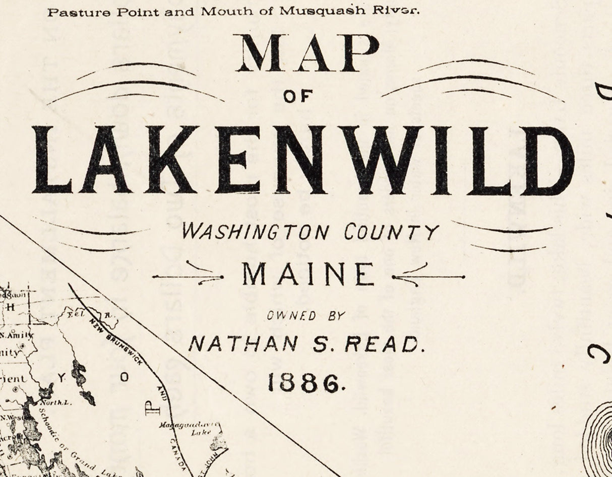 1886 Map of Lakenwild Washington County Maine