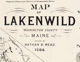 1886 Map of Lakenwild Washington County Maine