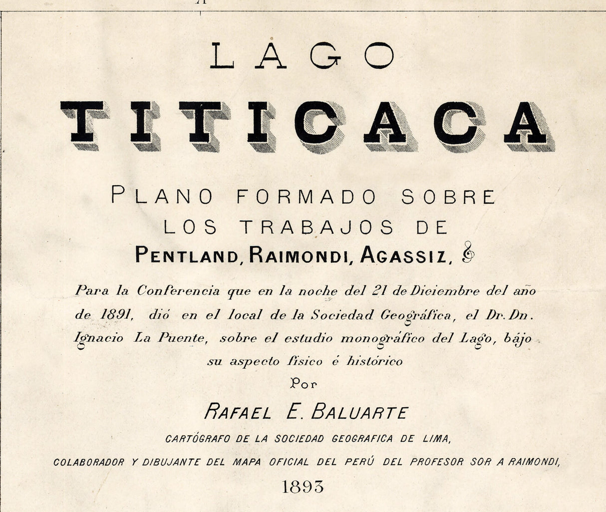 1893 Map of Lake Titicaca Peru and Bolivia