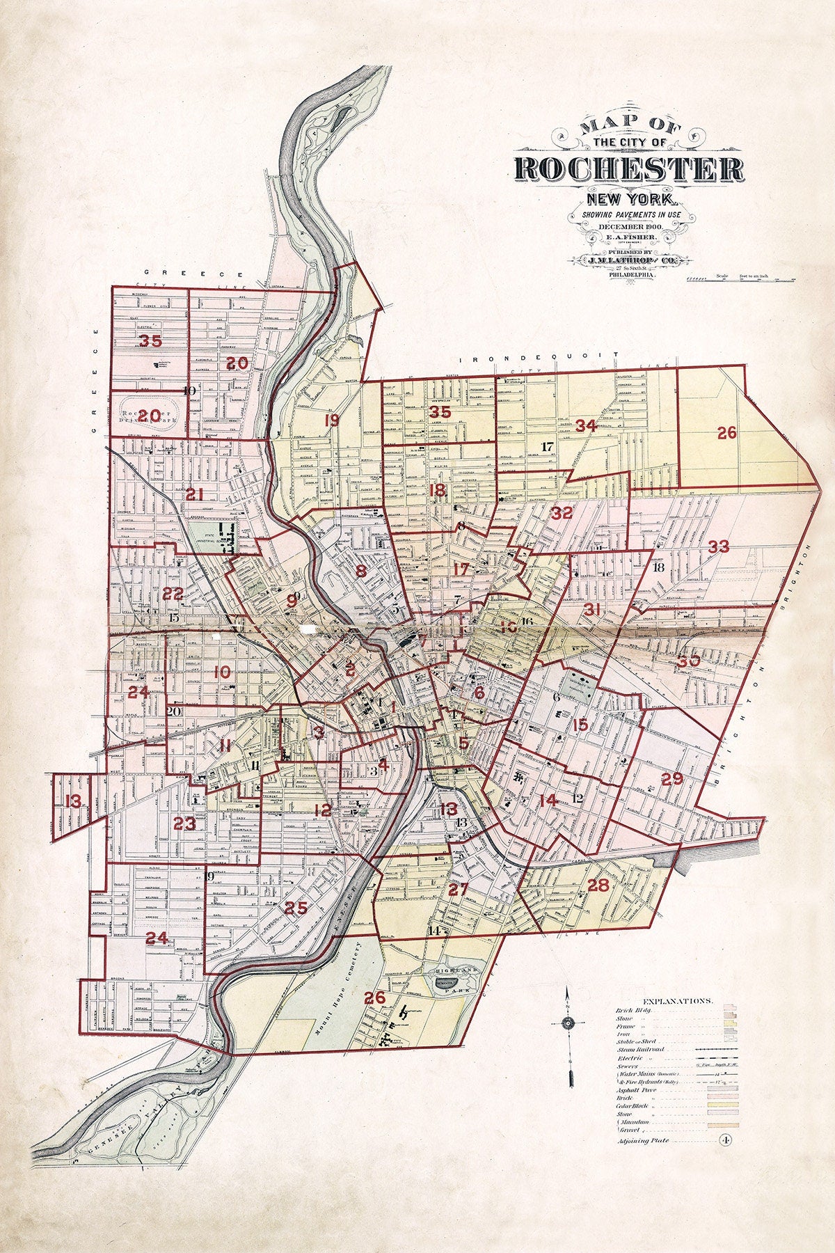 1900 Map of Rochester New York