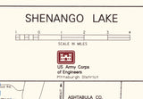 1995 Map of Shenango Lake Pennsylvania and Ohio