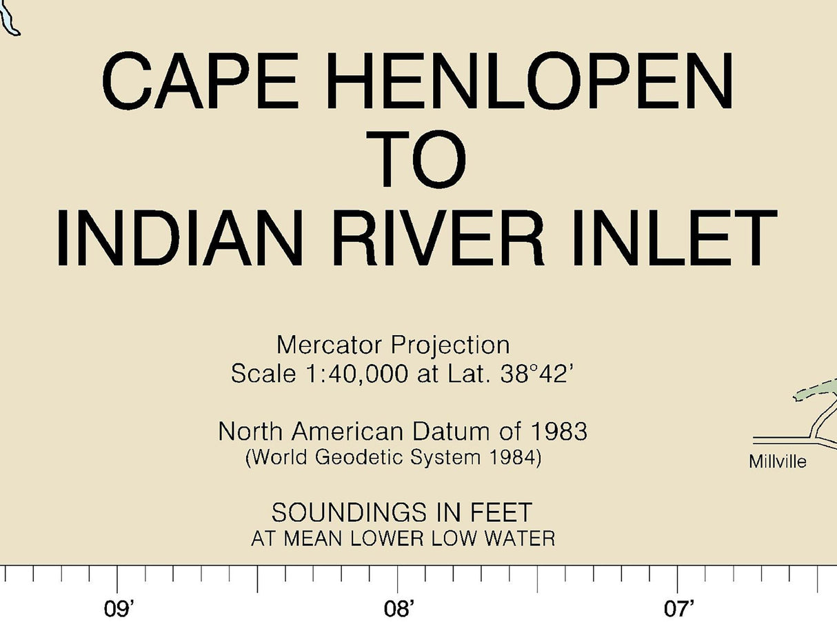 2022 Nautical Chart of Cape Henlopen to Indian River Inlet