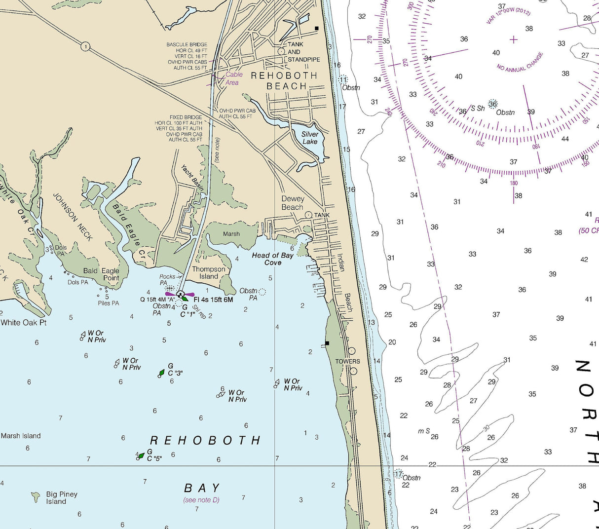 2022 Nautical Chart of Cape Henlopen to Indian River Inlet