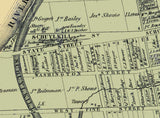 1860 Town Map of Hamburg Berks County Pennsylvania